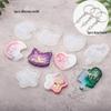 5PCS DIY Crystal Drip Glue Flowing Sand Pendant Mold Moon Love Cat Face Irregular Hanging Pendant Silicone Mold