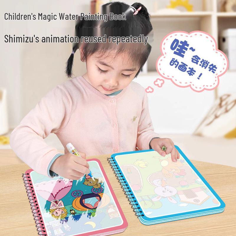 Reusable Children's Magic Water Doodle Book with Baby Water Pen - Educational Drawing Toy