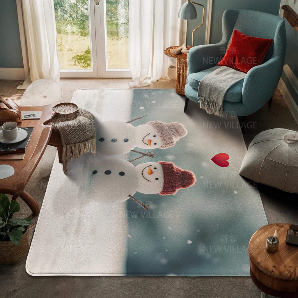 House Entrance Carpet Home Door Mat Living Room Bath Foot Bathroom Non-slip Water Absorption Rugs Bath Merry Christmas Winter
