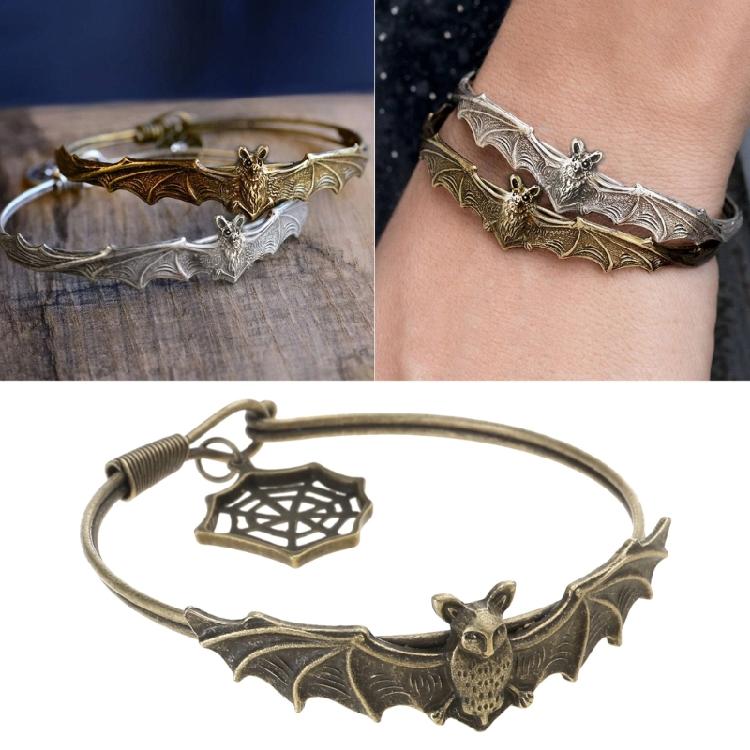 Stilvolles Fledermaus-Armband Legierung Festival Armreif Halloween-Accessoire Modisches Armband für Party- und Festival-Outfits