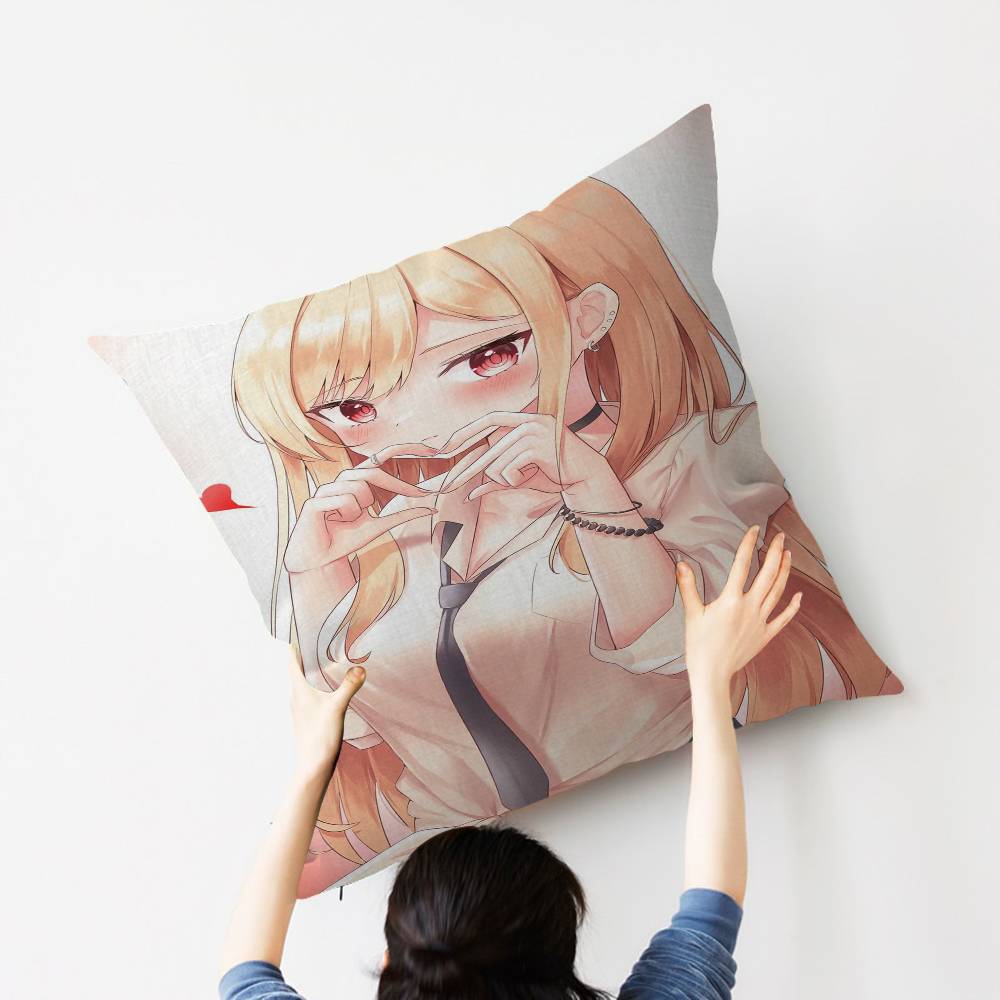 Amine Marin Kitagawa Sexy Girl Cushion Cover Car Throw Pillow Case For Sofa Car Christmas Gift 40x40cm 45x45cm