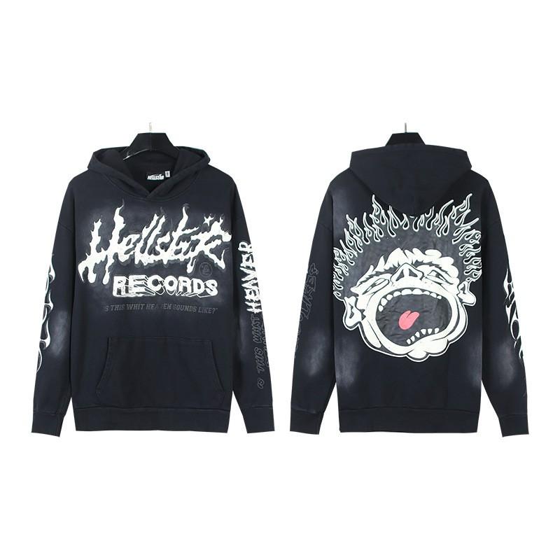 Mens Womens Oversized Hooded Sweatshirt Streetwear Vintage Washed Cotton Pullover Casual Long Sleeve
