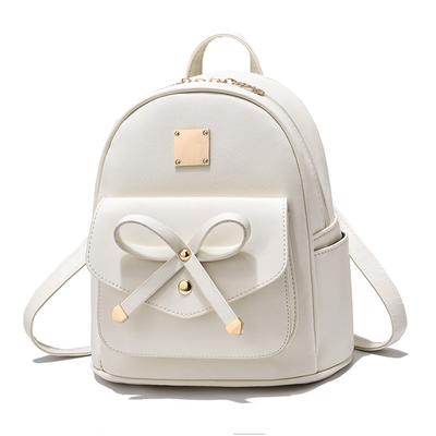 Pure Color Simple Women's Backpack  All Matching Texture Backpack  Bow Decoration  Senior