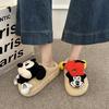 Cartoon Three-dimensional Mickey Cotton Slippers Women's 2025 New Autumn and Winter Indoor Home Warmth Outer Wear Thick-soled Fluffy Slippers