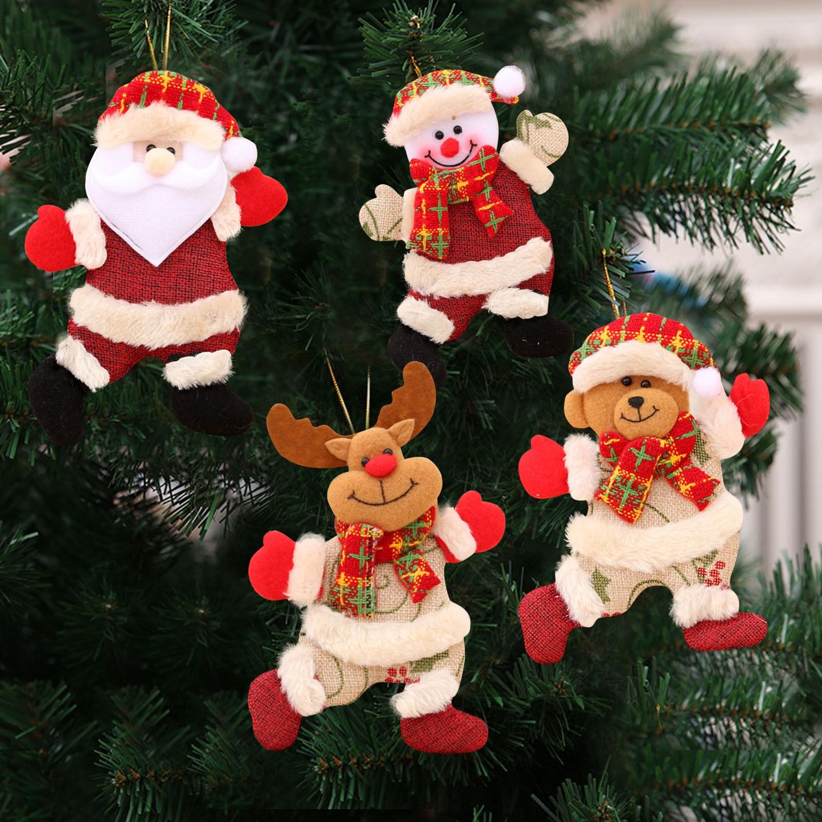 

4шт рождественские украшения подарок Санта-Клаус снеговик елочная игрушка кукла повесить украшения