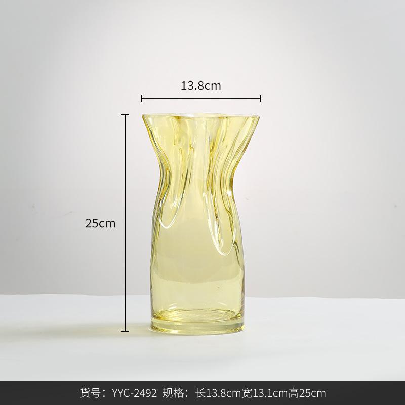 Colorful Irregular Transparent Hydroponic Glass Vase for Home Decor Flower Holder