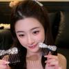 Silver Bow Hair Comb Bow Shape Updo Hair Comb Gifts Back-of-head Bun Hairbrush  Updo Styling