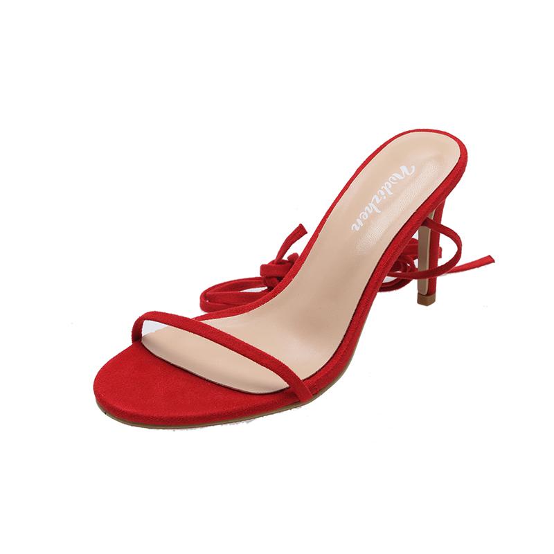 

Fashion Women s Shoes Summer Network Red Lace-up Sandals Women Pintoe Stiletto Sexy Heels 35 красный