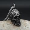 Vintage Black Skull Pendant Necklace 316L Stainless Steel Hip Hop Biker Dark Skull Necklaces Male Party Jewelry Halloween Gifts