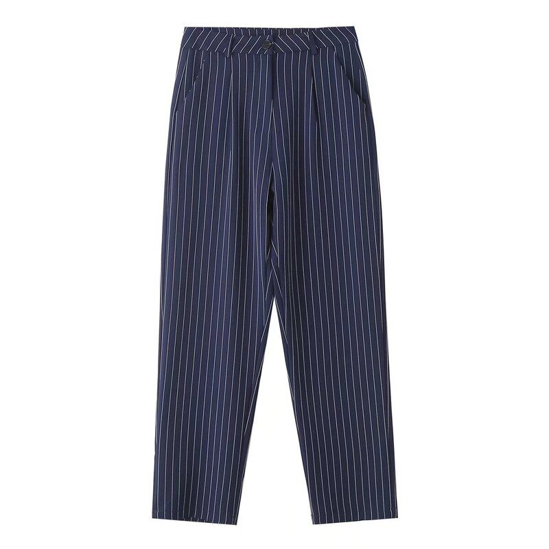 Fashion Style Foreign Trade Women's Clothing 2024 New Fashion Casual Sleeveless Loose Stripes Vest Pants Suit