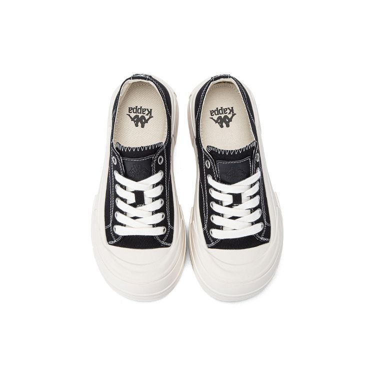 Kappa Thick Sole Height Increasing Retro Non-Slip Wear-Resistant Low-Top Skate Shoes Women sneaker Black K0E25CC30J-990