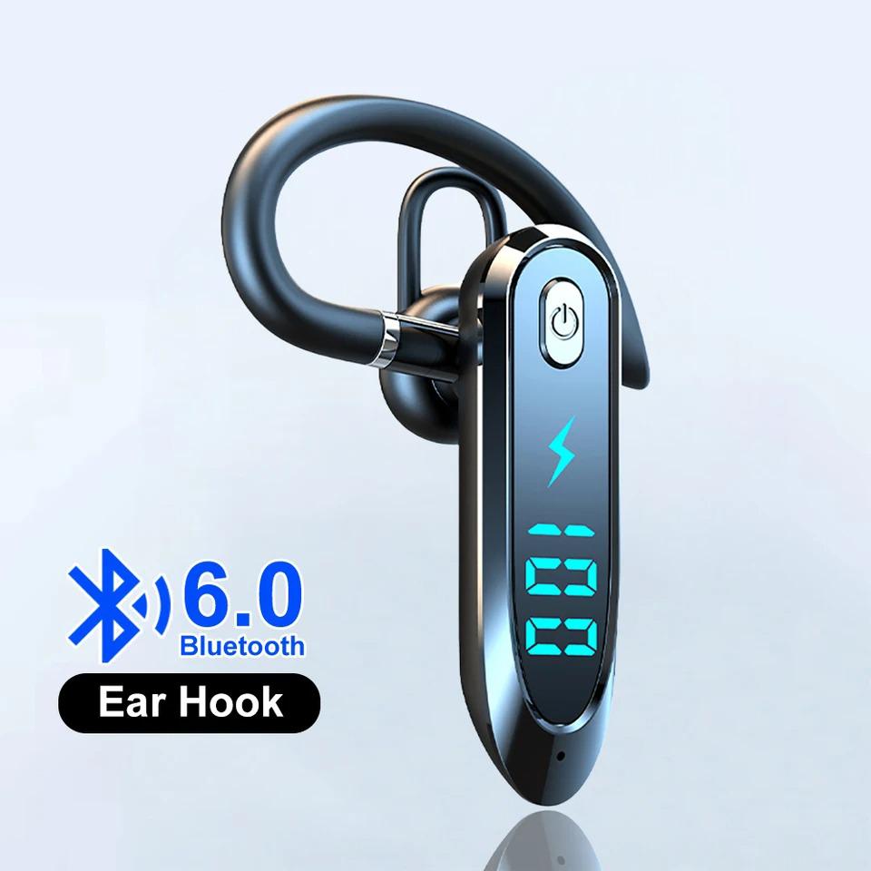 Bluetooth 6.0 Business Wireless Headphone Ear Hook Earphone 270° Rotation LED Display HIFI Stereo Noise Reduction Headset Sport Game Earbud