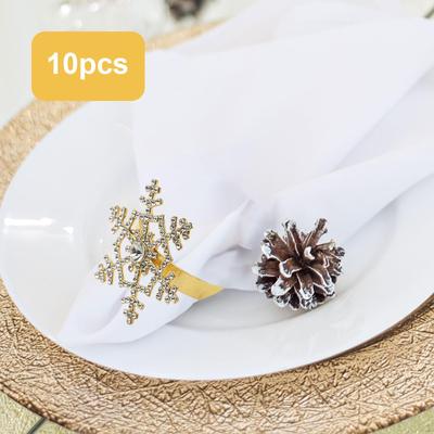 10 Pieces Napkin Rings Party Holder Decoration Buckle for Thanksgiving
