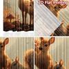 2pcs   2D FLAT PRINTING Curtains (Without Rod) Forest Companions Minimalist holiday curtains Versatile Polyester Curtains Holiday