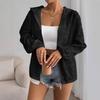 Summer Thin Long-sleeved Hooded Solid Color Coat, Autumn Hooded Shirt, Loose Top