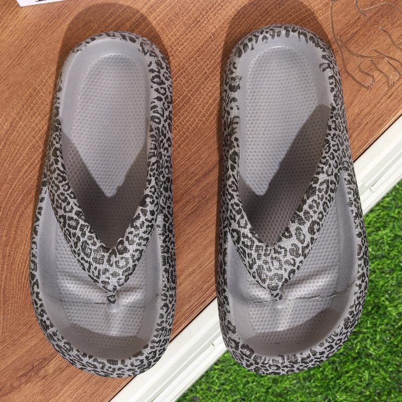 Vară Cuplu Flip Flops imprimeu leopard fund gros Sandale bărbați Sandale femei