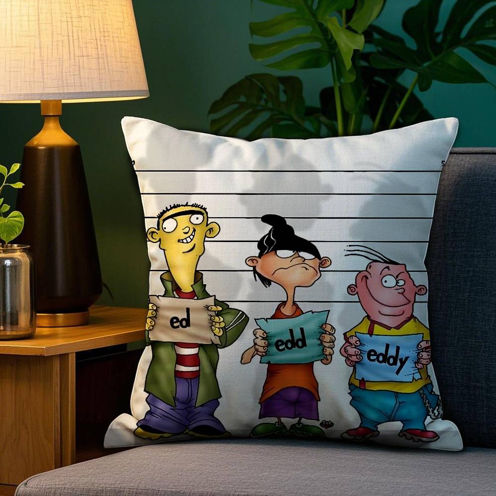E-Ed Edd N Eddy Pillow Case Anti-dustmite Pillowcase Invisible zipper silky Sofa cushion cover