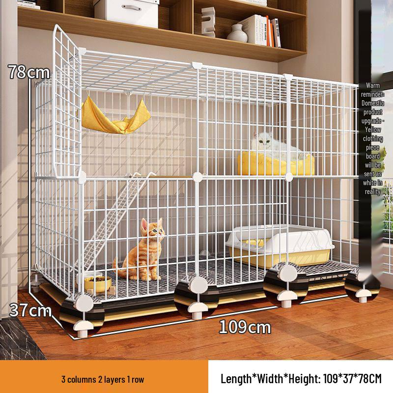 Indoor Cat Villa: Spacious Cage with Integrated Toilet and Bed