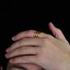 Yori Modern Minimalist Smooth Stainless Steel Plain Ring Metal Stylish Statement Gold Plated Jewelry Waterproof