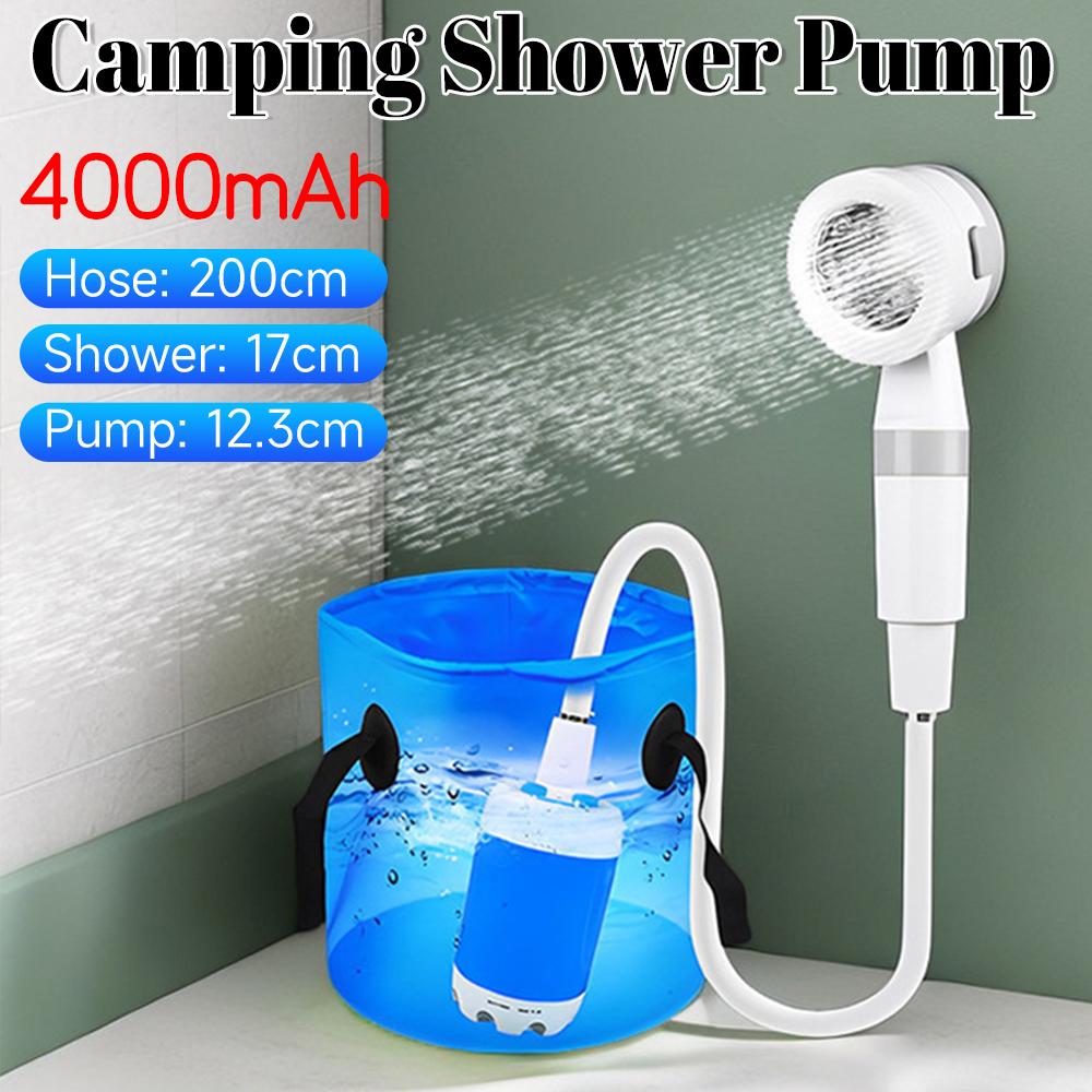Portable Camping Shower Outdoor Camp Shower Pump Set Upgrade Rechargeable Electric Shower Pump with Intelligent Digital Display