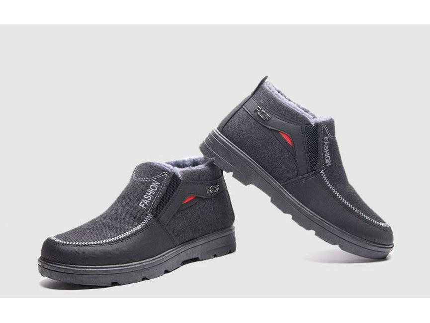 Men's Thick-Soled Winter Cotton Boots with Velvet Lining – Non-Slip, Cold-Proof, One-Step Snow Boots for Middle-Aged and Elderly