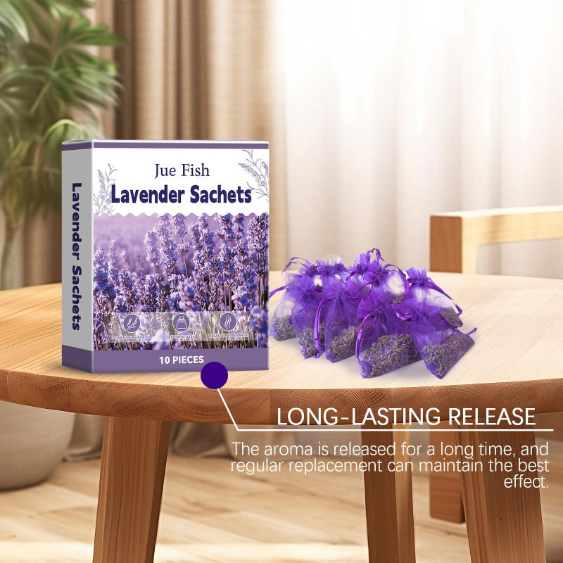 Flower Printed Dried Lavender Bud Home Fragrance Sachets - Drawer & Wardrobe Deodorizing Aromatherapy Bags for Fresh Scents