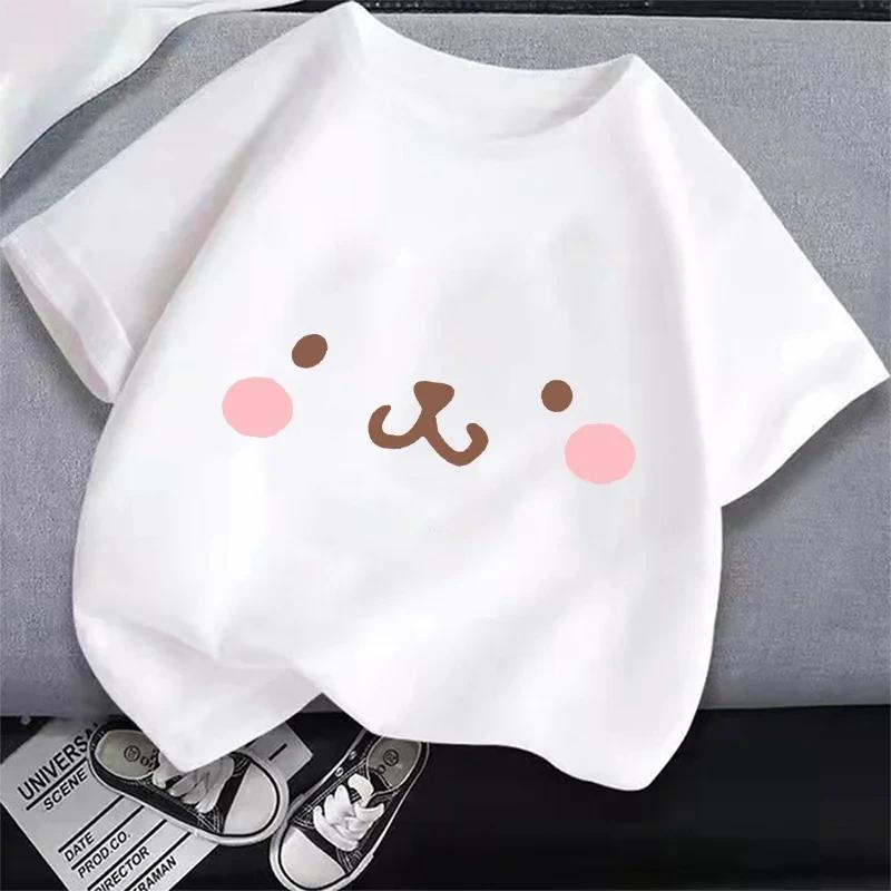 

2025 Футболка MINISO Детская одежда Аниме Футболка для девочек Мультяшная Мелодия Куроми Летний Милый Топ Хлопок Детская с коротким рукавом 140