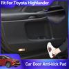 4pcs Leather Car Door Anti-Kick Pad For Toyota Highlander 2017-2021 Sill Guards Protector Mat Anti-Dirty Anti-Collision Stickers