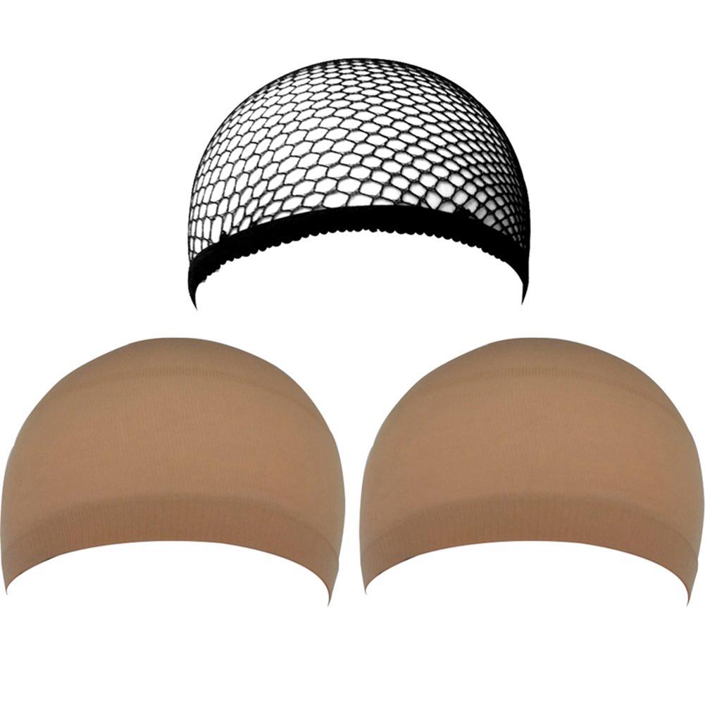 BEAUTY-HAIR CARE 3Pcs Nylon High Elasticity Stocking Mesh Wig Caps Hats Net