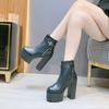 2025 High Waterproof Countertop Zipper Women's Short Boots 15CM Super High Heel Women's Shoes Stage Thick Heel ZYW-831-13