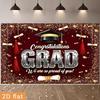 2D Plane Wine-red Metallic Graduation Banner Suitable for Decoration At Graduation Ceremony Parties Polyester Fiber