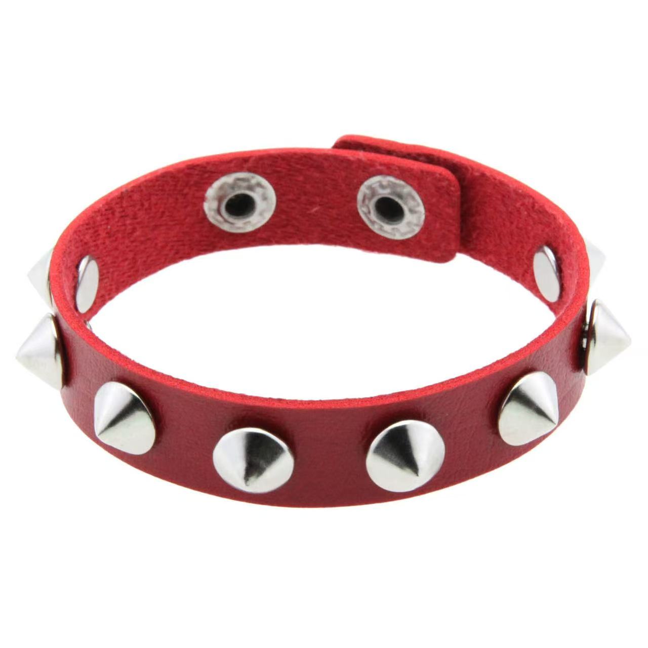 Stainless Steel Buckle Rivet Fashionable Pu Leather Couple Bracelet Gothic Trend Bracelet
