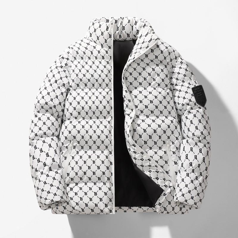 Unisex Thick Winter Cotton Puffer Jacket With Stand Collar Zip Front Casual Streetwear Men Women