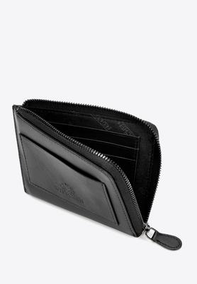 Wittchen Men's Leather Wallet With Zipper Black Black Natural Leather