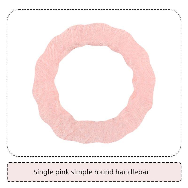 Car Steering Wheel Cover Winter Plush Warm Fleece Cute New Style Wear-Resistant Sweat-Absorbent Non-Slip Creative Handlebar Cover for Women
