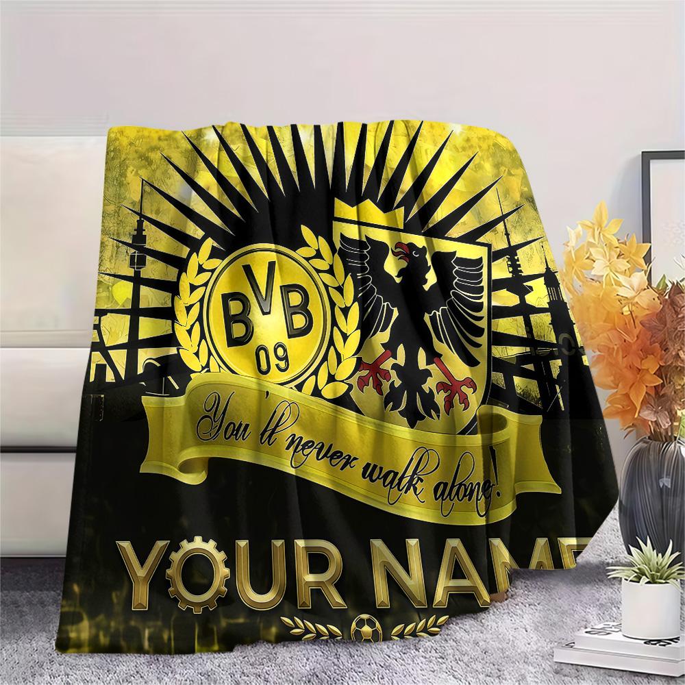 1PC Custom Name BVB Patterned Flannel Blanket Suitable For All Seasons for Home Decor Warmth and Comfort Gifts Holiday Present -HE46
