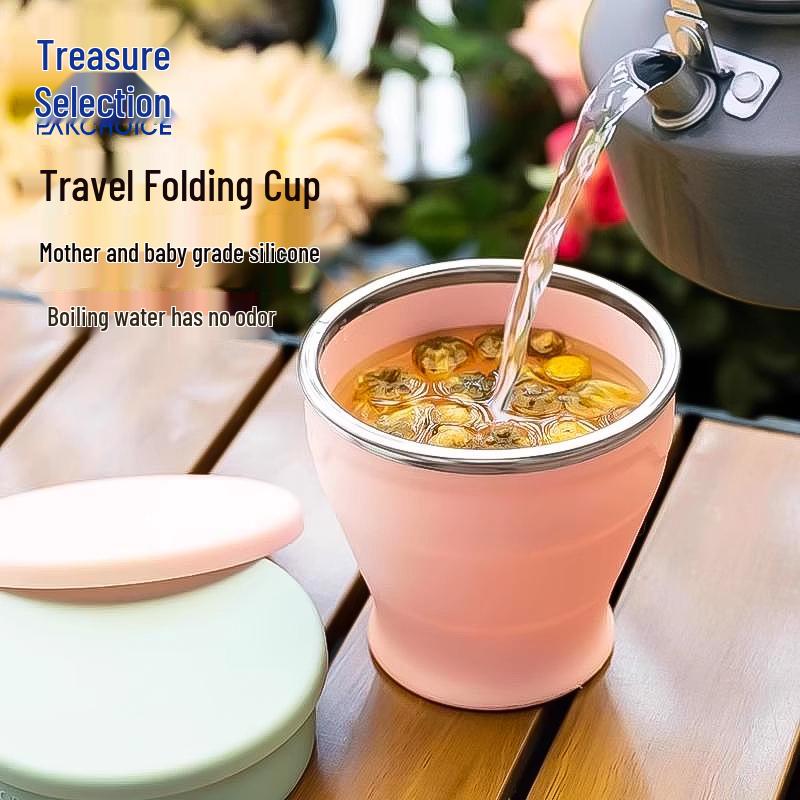 Silicone Foldable Travel Cup - Portable, Unbreakable, and Ideal for Outdoors, Sports, and Tourism.