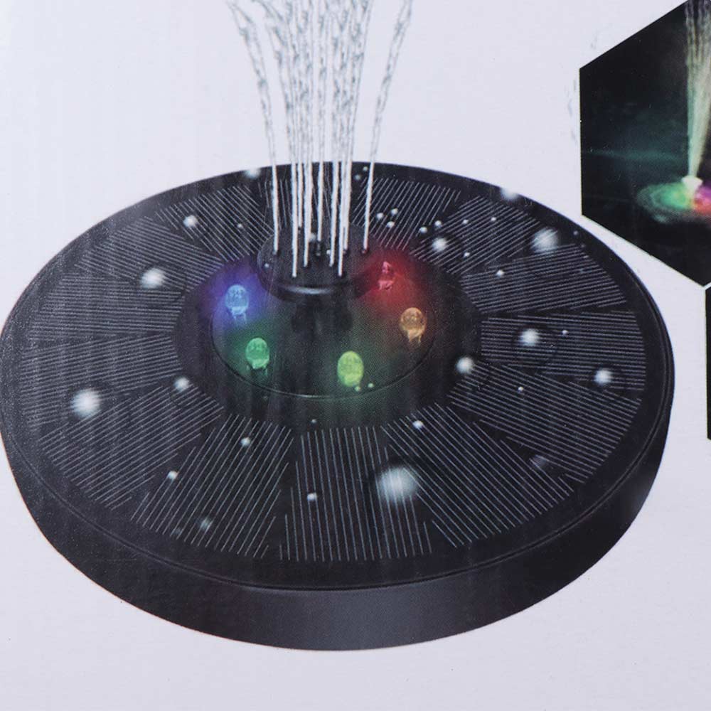 

LED Colorful Light Fountain Water Pumps Floating Solar Powered Bird Bath Fountain with 7 Nozzles Water Spray Solar Fountain Pump