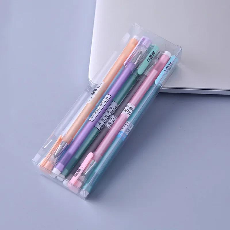 

12PCS Black Ink Gel Pen Starry Flower Star Sky Pink Kawai Style Plastic Material 0.5mm Pens for School Stationary week