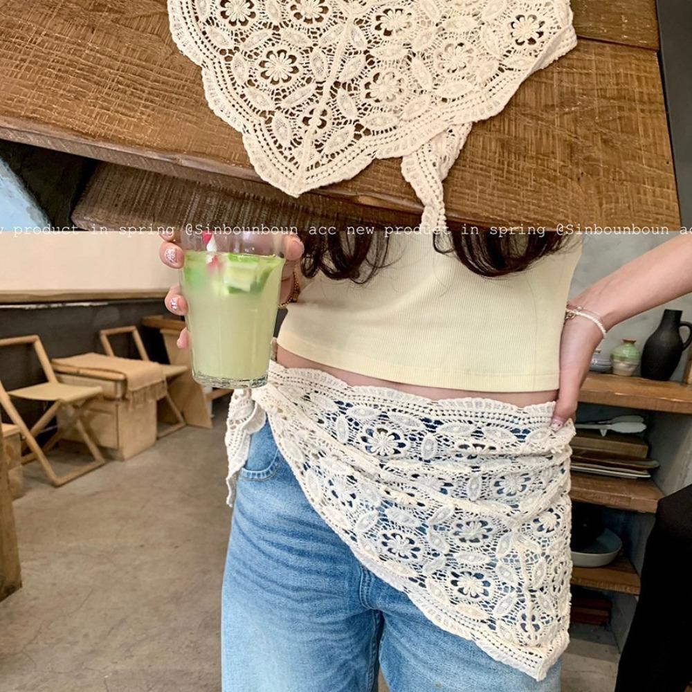Trendy Lace Trim Fart Curtain Slim Fit Hollowed-out Hip Curtain Pretty Y2K Mini Skirt Summer