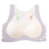 Beige And Purple Seamless Wireless Bra With Cute Cat Ear Design