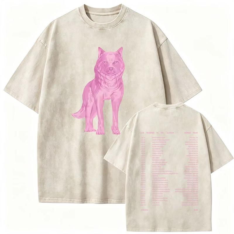 Retro Gewaschen Shakira LMYNL Welttournee 2026 T-Shirts Las Mujeres Ya No Lloran Doppelseitiger Druck T-Shirt Herren Damen Oversized T-Shirts
