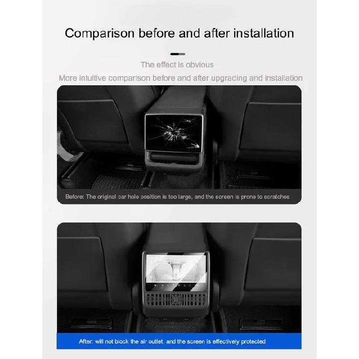 For Tesla Model Y Juniper Rear Air Conditioning Vent Cover Screen Tempered Film Integrated Model 3 Highland Air Outlet ABS Cover