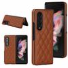 Samsung Galaxy Z Fold 7 6 5 4 3 5G Diamond Grid Pattern Leather Anti Fall Protective Hard Cover Fold7 Luxury Flip Phone Case