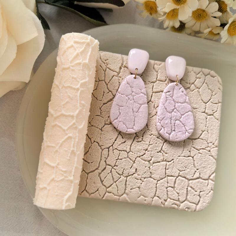 Soft Pottery Clay Roller Irregular Crack High-precision Texture Roller for Clay Decoration Soft Pottery Earring Production