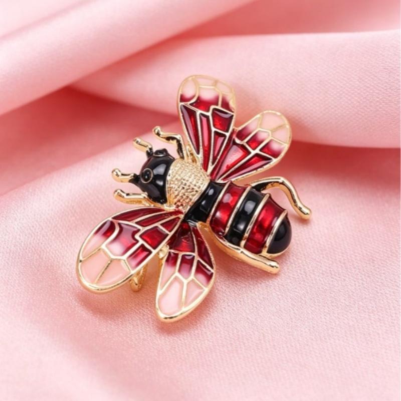 Multi Color Enamel Bee Brooch Glitter Delicate Decor Pin for Christmas Party Outfit Decoration Holiday Exchange Gifts