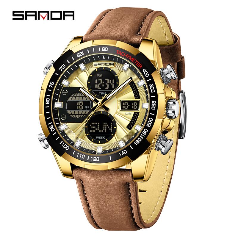 Sanda Multifunctional Luminous Men s Sports Watch - Waterproof, Alarm, Student-friendly