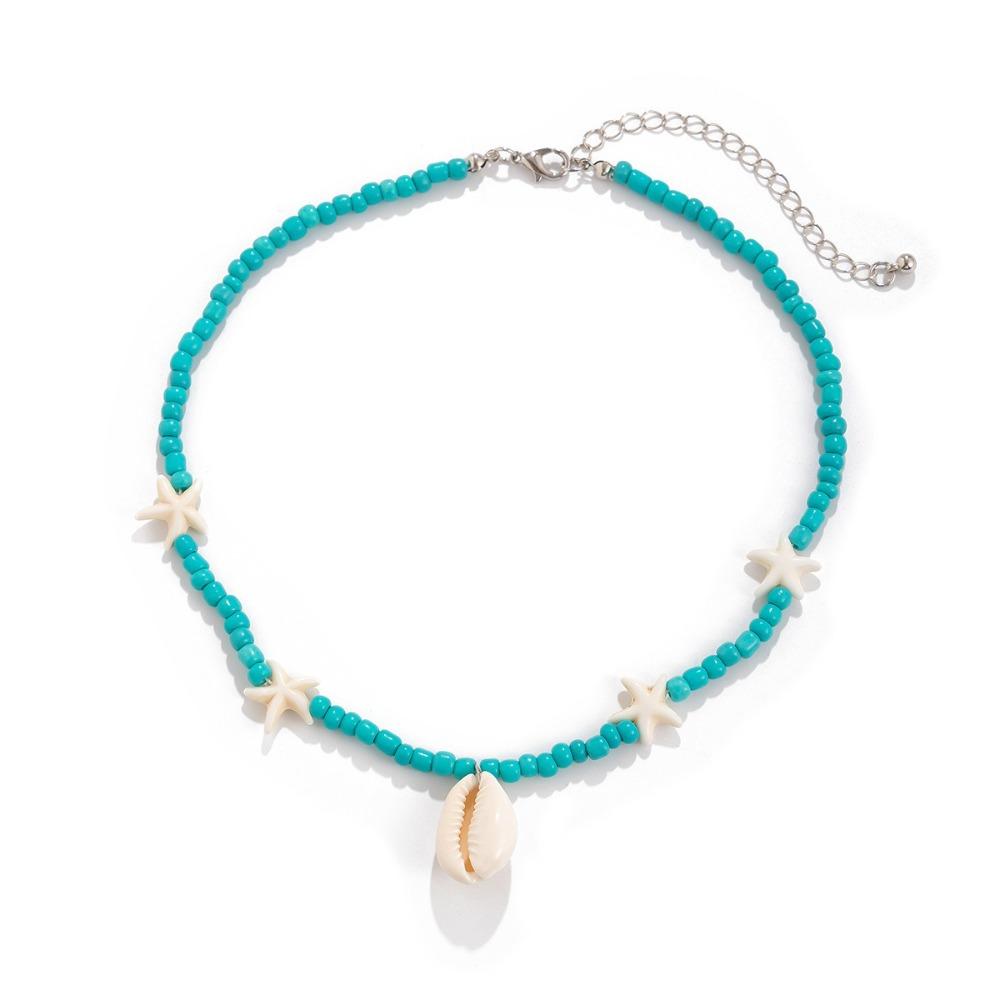 Colorful Shell Pendant Necklace Delicate Charm Beaded Necklace  Korean Fashion