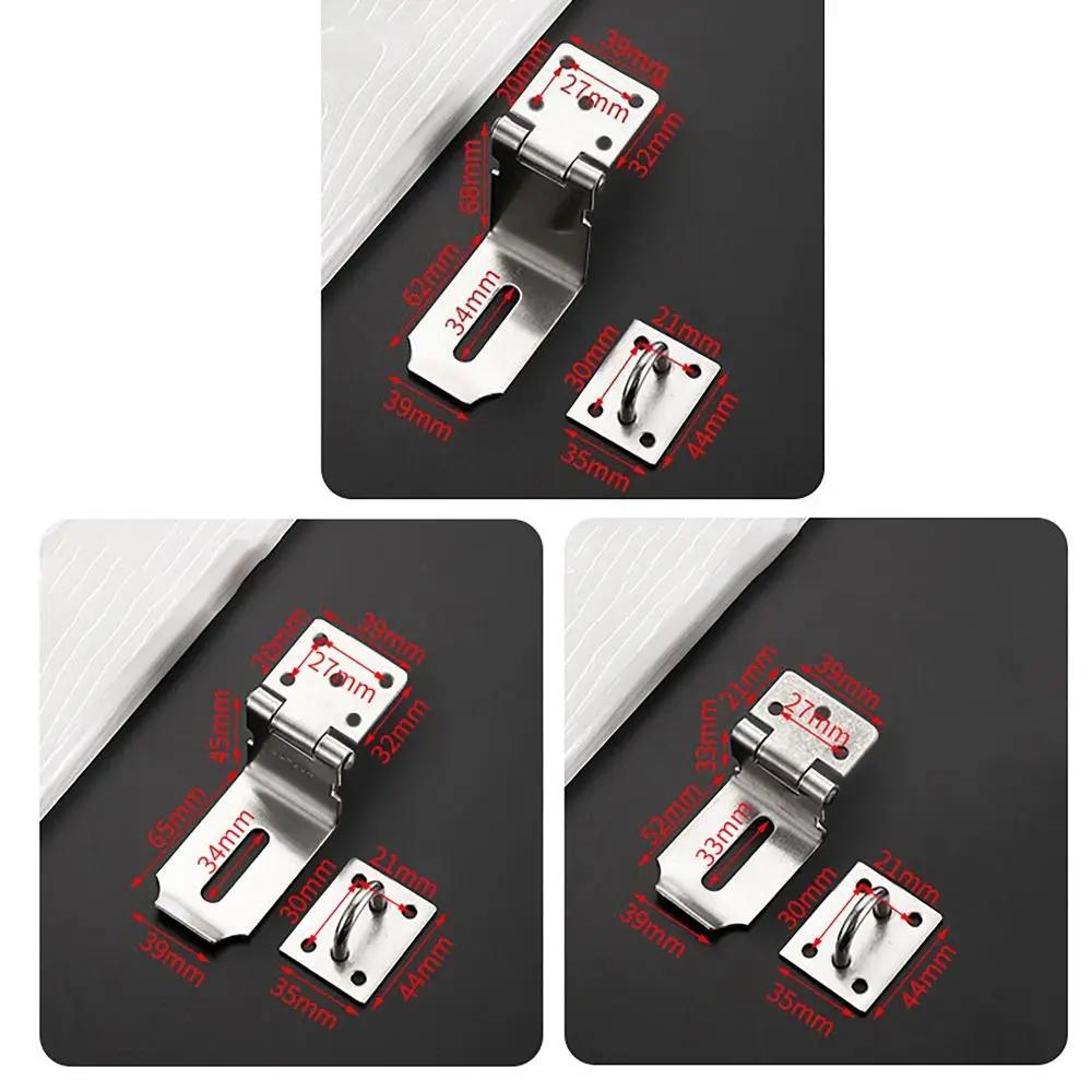 90° Right Angle Padlock Hasp with Mounting Screws Stainless Steel Door Clasp Lock Burglar-proof Gate Bolt Shed Latch