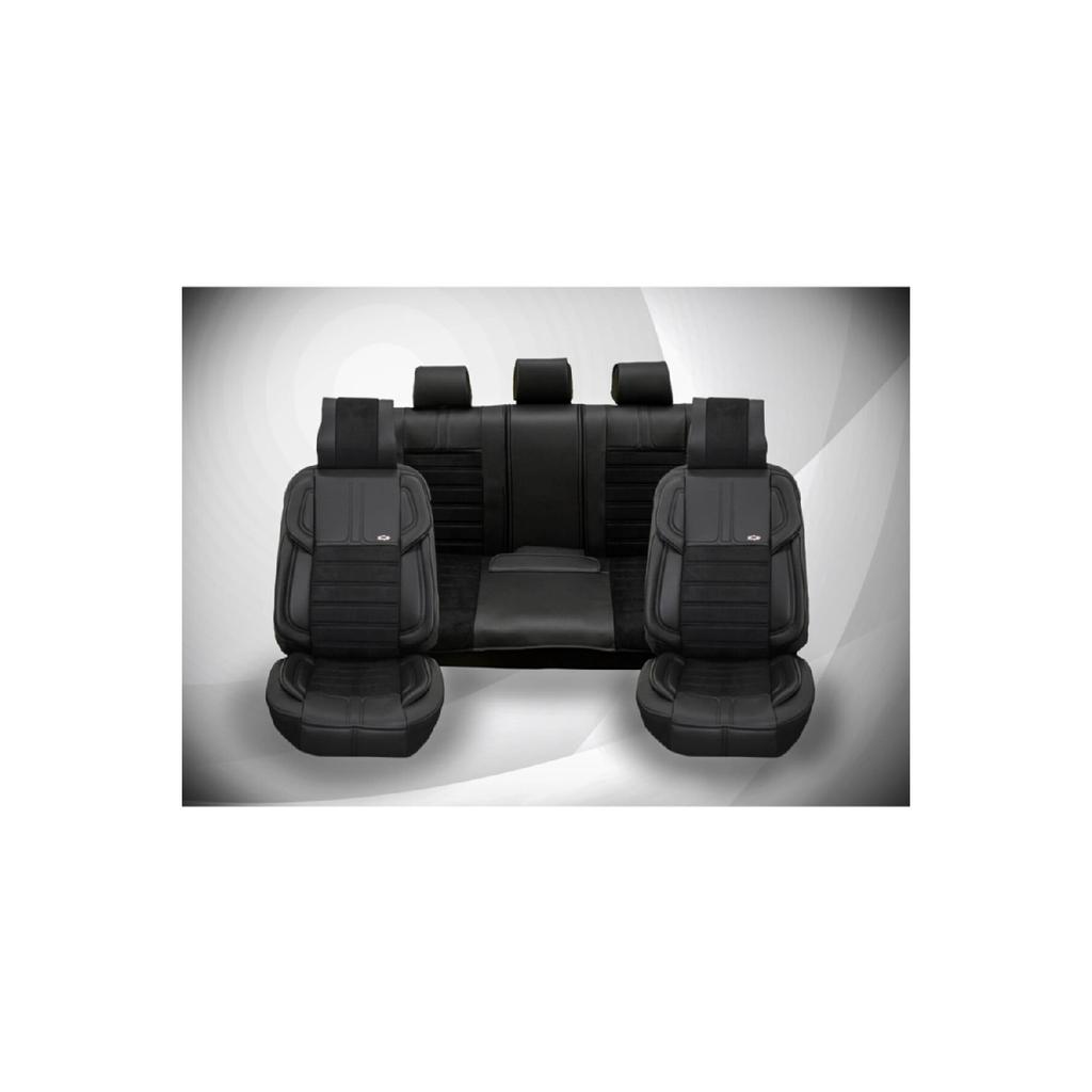 Car Seat Cover Vip Leather And Fabric Set Color Brown